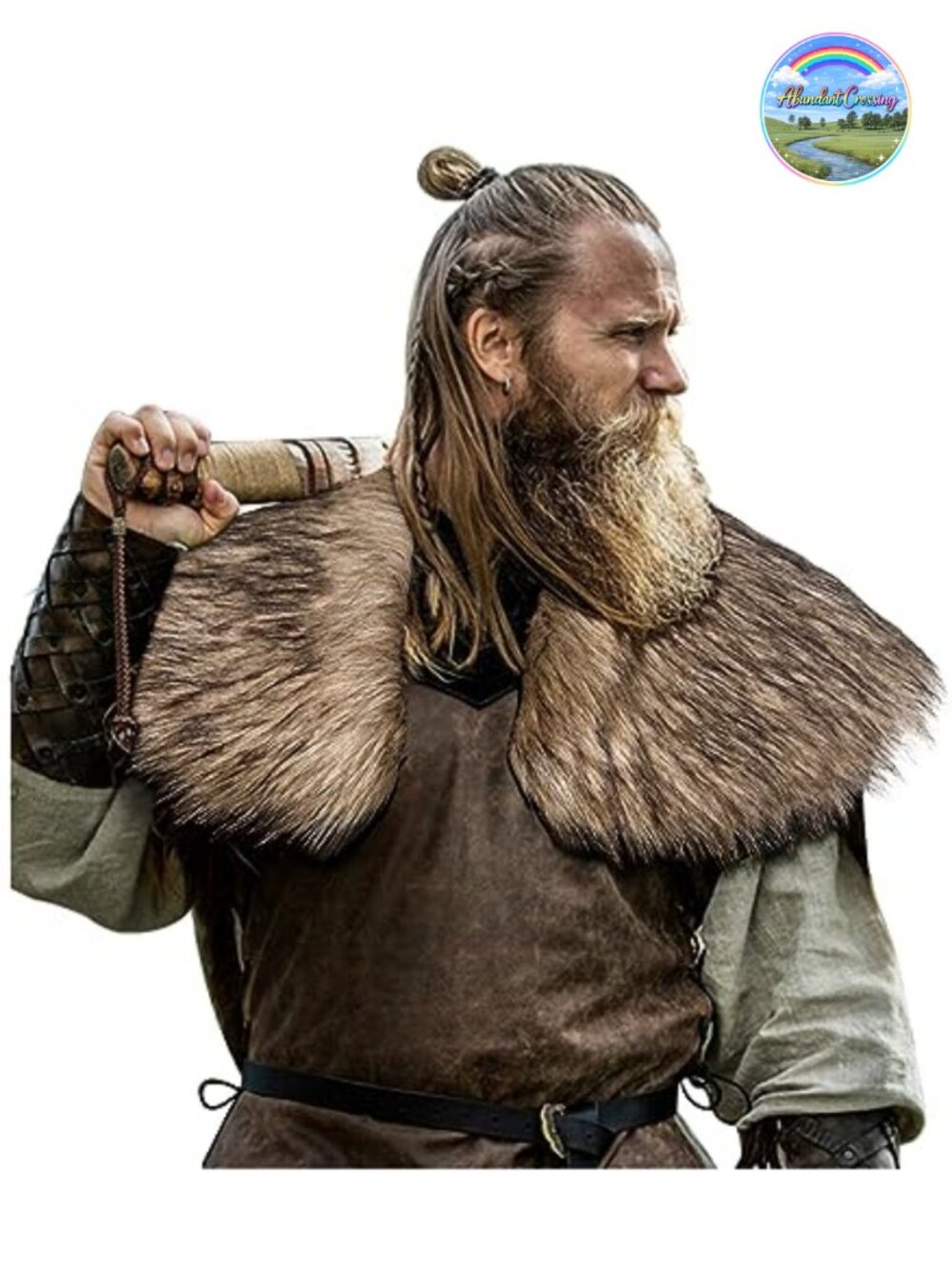 Faux Fur Viking Shawl Medieval Shoulder Wrap Capelet Unisex